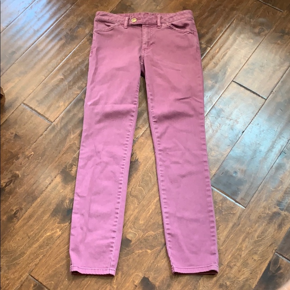 Tory Burch Connor Tab Front Super Skinny Jeans